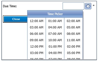 Time pop up